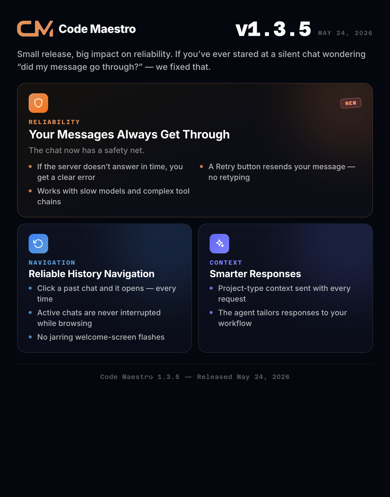 Code Maestro 1.3.5 - Never Lose a Message Again